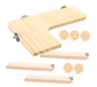 Artibetter Plataforma de Madera para Mascotas Pequeñas, Set de 10 Piezas Colgantes Suelo, Tabla de Salto para Hámster, Periquitos y Cotorras, Soporte Práctico para Jaulas y Paredes