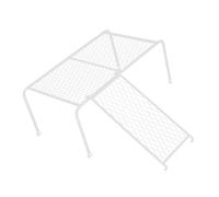 ARTIBETTER Plataforma Grande para Gallineros con Escalera de Color Claro, Rejilla de Malla de Hierro Resistente y Comedero para Pollos, Accesorio de Suministro para Jaulas de Pájaros,
