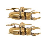 Artibetter Pomos de Latón para Armarios y Cajones Tiradores Vintage Diseño de Escarabajo 2 Piezas Acabado Envejecido Herrajes para Muebles de Cocina y Dormitorio