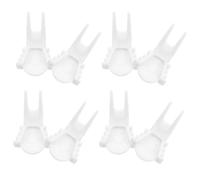 Artibetter Porta Palitos de Frutas para Loros y Pájaros, Comedero de Plástico Blanco 8 Unidades, Compatible y Seguro para Alimentar Golosinas y Frutas en Jaulas