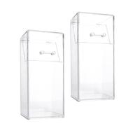Artibetter Portalápices y Porta Brochas Cosméticas 2 Piezas Organizador Acrílico Transparente Tapa Gran Capacidad para Escritorio y Maquillaje Uso Diario