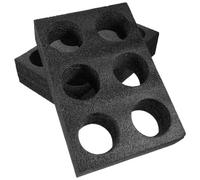 Artibetter Portavasos Reutilizables de Lana Perlada 6 Orificios para Transportar Bebidas, Bandeja Soporte Negra para Café y Refrescos, Paquete de 2 Unidades