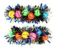 Artibetter Pulsera de Carnaval 2 Piezas Cascabeles, Cadena de Muñeca Decorativa Bicolor de Lana para Fiestas y Bailes, Accesorio Liviano y Cómodo para Eventos Festivos