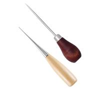 Artibetter Punzones para Cuero Mango de Madera Rojo, 2 Piezas, Herramienta Multipropósito para Manualidades y Costura Artesanal, Diseño Vintage para Aficionados al Bricolaje