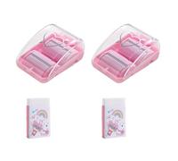 Artibetter Recogedor de Migas de Escritorio Rosa, Mini Limpiador de Borradores Portátil de Plástico, Fácil y Conveniente para Uso Escolar y Doméstico, Paquete de 2 Sets