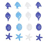 Artibetter Recortes Conchas Estrellas de Mar Peces de Madera Náuticos Pequeños 50 Piezas Mezcla 3 Colores Estilo Mediterráneo Varios estilos Decoración para Manualidades Varios estilos