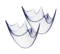 Artibetter Red de Pesca Decorativa Colgante 2x1 M Azul 100% Poliéster Temática Oceánica Decoración de Pared para Fiestas Náuticas, Hogar y Oficina, Pack 2 Piezas