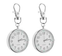 Artibetter Reloj de Bolsillo Acero Inoxidable Redondo para Enfermeras con Clip de Pecho Manos Libres y Vidrio Pack de 2 Unidades Preciso para Entornos Hospitalarios