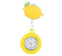 Artibetter Reloj de Enfermera Retráctil Luminoso para Pecho Color Amarillo Vidrio y Cuarzo, Diseño Elegante y Resistente al Agua para Chicas