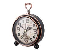 Artibetter Reloj Despertador de Mesa Retro Vintage de Hierro Forjado Base, Diseño Creativo Estilo Europeo, sin Batería, Adecuado para Decoración y Uso Diario en Hogar y Oficina