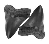 Artibetter Réplicas de Dientes Simulados de Megalodón Gigantes de Resina Negra 2 Piezas para Adorno en Casa y Colección de Coleccionistas