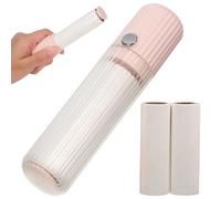 ARTIBETTER Rodillo Quitapelusas Portátil Tamaño Viaje, Eliminador de Pelos de Mascotas Adhesivo Fuerte, 1 Juego 4 Rollos Recambio, Mini Quitapelusas para Ropa, Muebles y Coche, Rosa Sakura