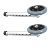 ARTIBETTER Ruedas de Repuesto para Andador 2 Piezas de Aleación de Aluminio Gris, Ruedas Delanteras Giratorias Ajustables en 8 Alturas, Kit Práctico para Reemplazo y Mejora de Movilidad