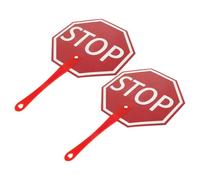 ARTIBETTER Señales de Stop Portátiles para Profesores, Paletas de Plástico con Mango Ergonómico, 2 Unidades, Material Escolar para Aula, Herramienta Interactiva para Gestión y Participación