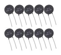 Artibetter Sensor de temperatura y limitador de corriente NTC 10D-20, resistencias de película metálica negra, alta precisión, pack de 10 para aplicaciones eléctricas y electrónicas