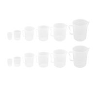 Artibetter Set de 12 Tazas Medidoras de Plástico con Escala, Prácticas y Seguras para Uso en Casa y Tiendas de Té, Capacidad Variada desde 50ml hasta 1000ml Reutilizable