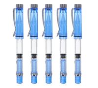 Artibetter Set de 5 Plumas Estilográficas de Caligrafía con Punta, Diseño Portátil en Plástico Azul, Recargables Tinta, Ideales para Práctica Artística y Caligrafía