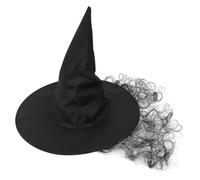 Artibetter Sombrero de Bruja Negro con Capucha para Fiesta de Halloween, Gorro de Tela Creativo para Ocasiones Obsequios y Decoración de Brujas