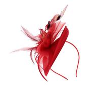 ARTIBETTER Sombrero Fascinador Pastillero Rojo para Mujer, Tocado de Fiesta de Té y Cóctel, Accesorio para Bodas y Eventos Formales, Talla Única, Diseño Retro y Elegante