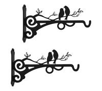 Artibetter Soporte Colgante para Macetas y Plantas de Hierro Negro, 2 Unidades Tamaño Pequeño, para Uso en Balcones y Exteriores, Compatible Bonsáis y Macetas