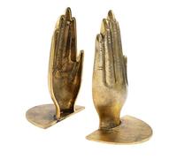 Artibetter Sujetalibros Decorativos de Metal Vintage, Soporte de Hierro para Libros en Estantería, Par de Topes Dorados Antiguos para Oficina y Hogar, Organizador Práctico para Libros