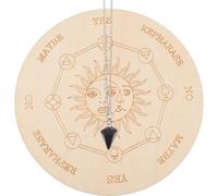 Artibetter Tablero de Adivinación de Madera Diseño de Yes y No', Collar Colgante de Radiestesia para Juego de Péndulo y Decoración en Altar de Brujas