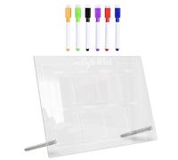 Artibetter Tablero de notas acrílico transparente para escritorio, pizarra white borrable para recordatorios y planificación semanal, 1 set funcional