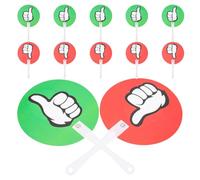 Artibetter Tamaño Portátil 12 Paletas de Plástico Verde y Rojo de Votación Diseño de Doble Cara y Simulación Verdadero Falso para Aula para Actividades Escolares