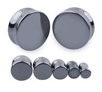 Artibetter Tapones Oídos de Piedra Natural Negra de 25 Mm para Perforación Auricular, Fáciles de Combinar Bodas o Banquetes