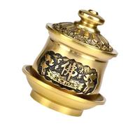 Artibetter Taza de Agua Budista de Cobre Dorado para Ofrendas del Templo, Resistente Desvanecimiento, Estilo Retro de Lujo Adecuado para Meditación en Casa