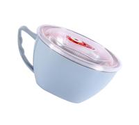Artibetter Tazón de Acero Inoxidable con Tapa y Asa, Recipiente para Alimentos con Aislamiento Térmico, Resistente Corrosión, Adecuado para Camping y Estudio Color Aleatorio