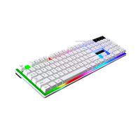 Artibetter Teclado USB Retroiluminado Efecto De Luz para Ordenador y Portátil Diseño Ergonómico Color Accesorio Práctico para