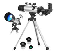 Artibetter Telescopio Refractor para Principiantes con Trípode Ajustable, Lente de 50 Mm y Diseño Portátil Adecuado para Observación Astronómica y Aventuras al Aire Libre