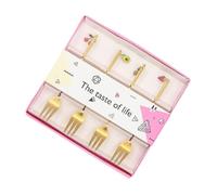 ARTIBETTER Tenedores de Acero Inoxidable para Postre 4 Piezas Colgantes de Frutas Dorados Tenedores Decorativos para Cocina y Restaurante Utensilios Resistentes para Servir Fruta y Postres