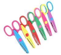Artibetter Tijeras de patrón, tijeras para hacer scrapbooking, tijeras de bricolaje, set de 12, acero inoxidable, ligeras, seguras para estudiantes, para álbumes de fotos Color Aleatorio