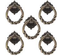 Artibetter Tiradores de Armario Vintage de Cobre Antiguo 6 Piezas Pomos para Puerta y Cajón sin Tornillos Manijas Decorativas para Muebles Tirador de Gabinete para Cocina y Dormitorio