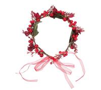 Artibetter Tocado de Novia para Boda con Frutos Simulados Rojos, Diadema Navideña Única para Peinados de Fiesta y Decoración del Cabello para Mujeres y Niñas, Accesorio Festivo Elegante
