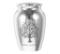 Artibetter Urna Decorativa para Cenizas de Mascotas en Aleación de Aluminio Plata, Portátil y Fácil de Limpiar, Adecuado para Almacenamiento de Cenizas y Memorial de Perros y Gatos
