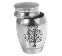 Artibetter Urna para Cenizas de Mascota Pequeña de Aleación Metálica, Urna Conmemorativa para Gatos y Perros, Tarro de Cremación Sellado Herméticamente, Color Plata, Adecuado para Recuerdo