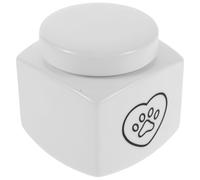 Artibetter Urna para Cenizas de Mascotas de Cerámica 500 Ml, Urna Conmemorativa para Gatos y Perros, Caja Funeraria Sellada Diseño de Corazón y Huellas, Recuerdo Seguro Pérdida de Mascotas