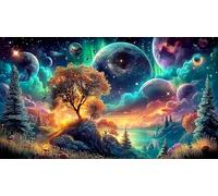 Ártico-Zorro-Bajo-Aurora Puzzle de 1000 Piezas Decoración para Adultos Cartón 100% Reciclado 38x26cm/1000pcs