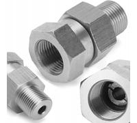 Articulación giratoria de acero inoxidable 3/8" rosca interior y exterior - Acoplamiento de alta presión para dispositivo de limpieza, pistola manguera lanza | función giratoria antigiro | resistente