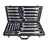 Articulación Llave de Trinquete Set Anillo Boca Llave Set 6-32mm Herramientas 22 Piezas