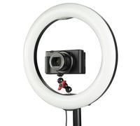 Hama Soporte para luz de Anillo (articulación para lámpara de Anillo, Soporte para cámara o Webcam, 2 articulaciones esféricas, Conector de Rosca de 1/4 Pulgadas), Color Negro