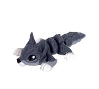 Articulated Fidget Creature, Flexible Wolf Sculpture Decor, Sensory Desk Toy Ornament, Desktop Shelf Display for Bedroom Nursery Office Bathroom Entryway Home Study Relaxation Stress Relief Decorative