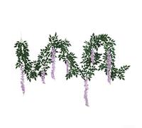 Artículo decorativo de ratán artificial, 3 6 m de longitud, adecuado para bodas y decoración y arreglos de jardín (morado)