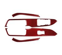 Artículos Decorativos Embellecedor De Fibra De Carbono Para Interruptor De Elevación De Ventanas De Coche, Panel De Control, Cubierta Decorativa, Adhesivo Para Mustang GT 2015-2021(Red(LHD))