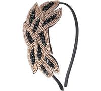 ArtiDeco 1920 Diadema Cinta para el Pelo con Cristal Vintage Años 20 Flapper Pelo Banda Disfraz Gatsby Accesorio (Dorado Negro)