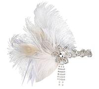 ArtiDeco 1920 Diadema de Pluma de Pavo Real Cinta para el Pelo con Cristal Vintage Años 20 Flapper Pelo Banda de Pluma Disfraz Gatsby Accesorio