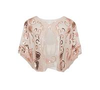 ArtiDeco - Chal de los años 20 para vestidos de noche, estola para bodas, mantón para fiestas o disfraces rosa Talla única